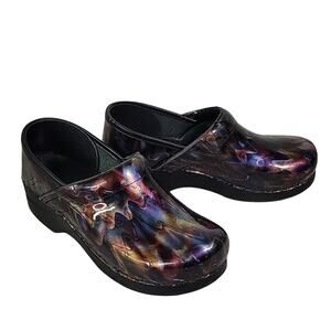 Dansko Marbled Iridescent Patent Leather Clogs Womens Size 40 US Size 9.5-10